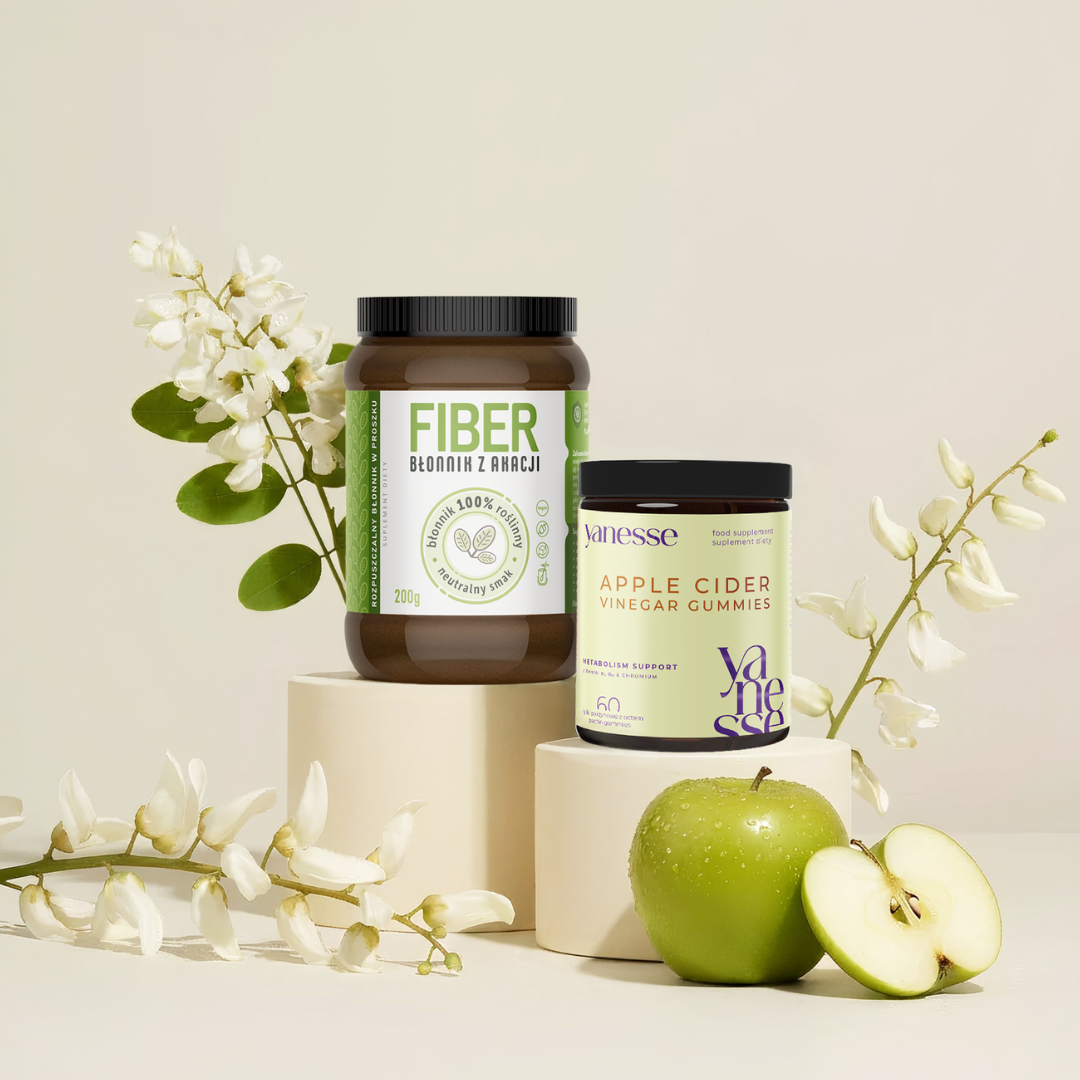 Codzienna Lekkość: błonnik z akacji + żelki z octem jabłkowym