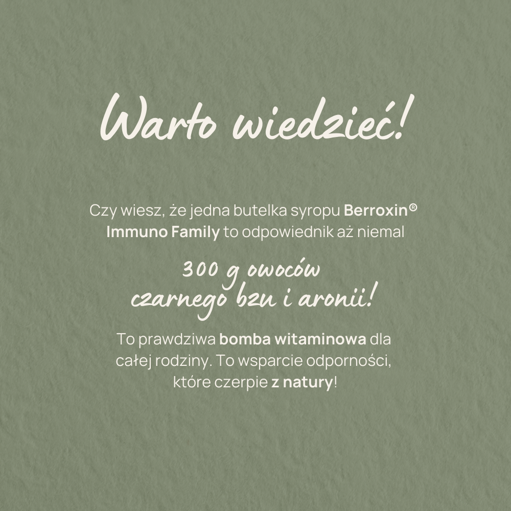 Berroxin® Immuno Family: syrop z czarnego bzu i aronii