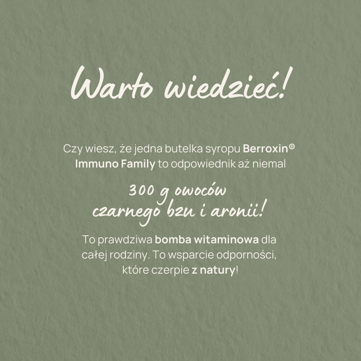 Berroxin® Immuno Family: syrop z czarnego bzu i aronii