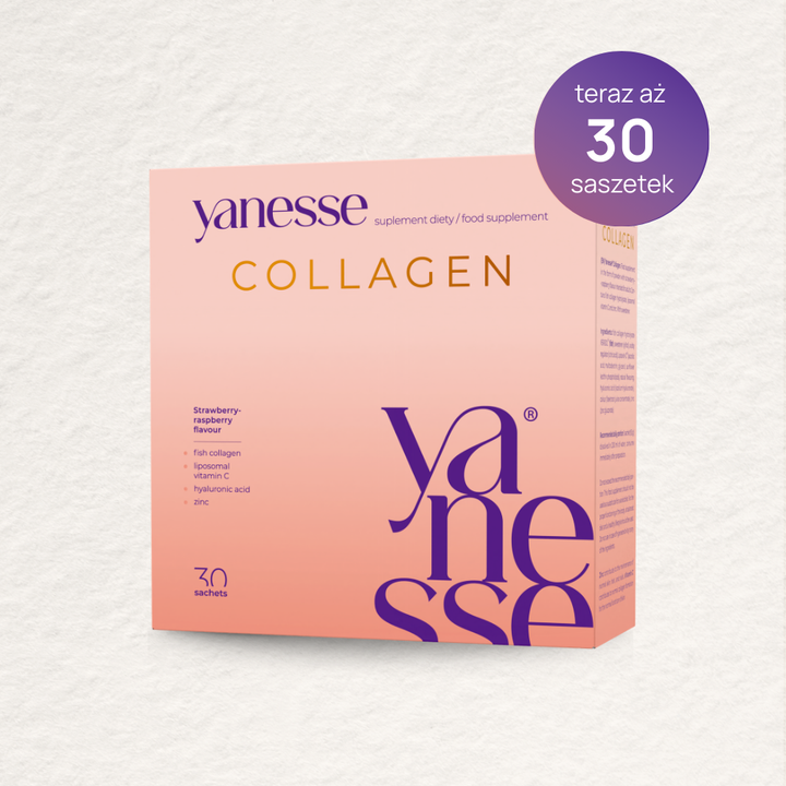 Yanesse® Collagen z cynkiem w proszku o smaku truskawkowo-malinowym