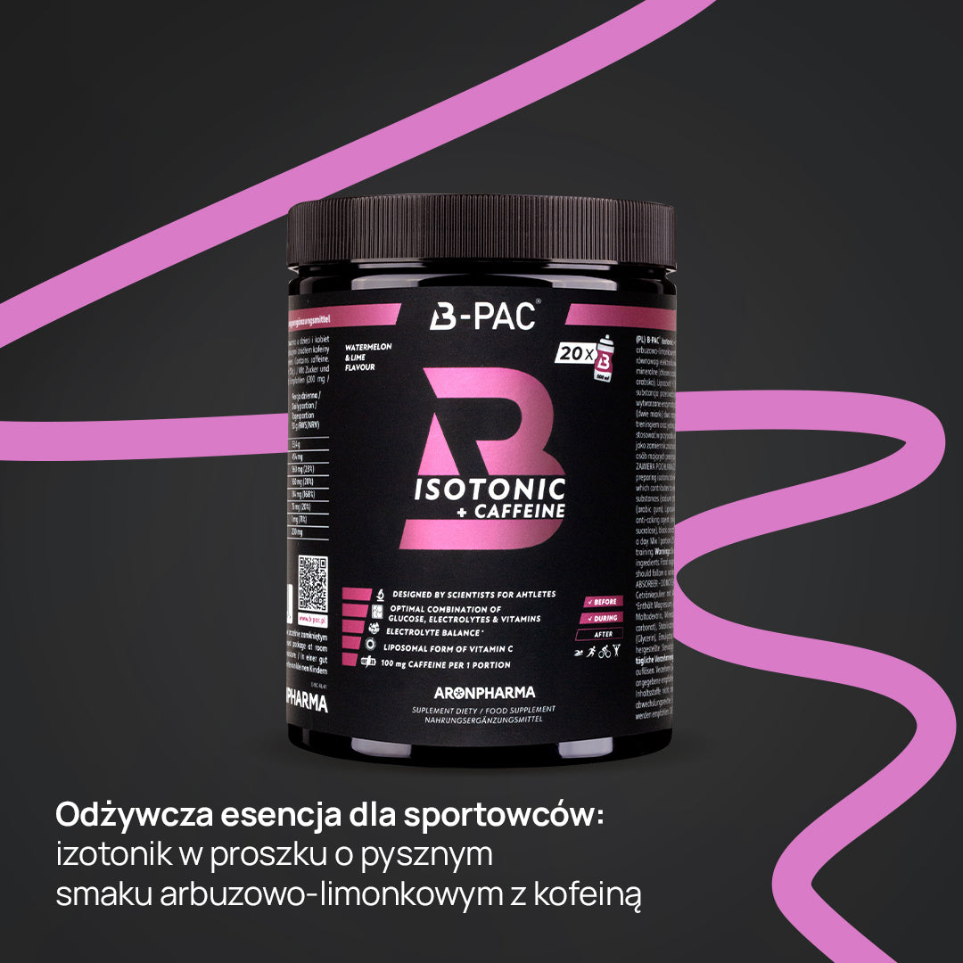 B-PAC® Isotonic + Caffeine o smaku arbuzowo-limonkowym - 500 g / 20 porcji