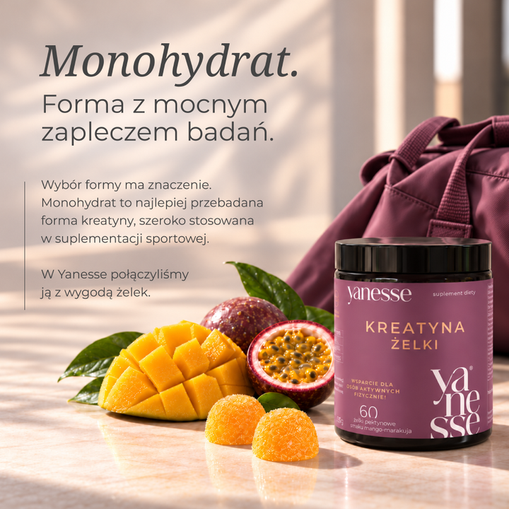 Yanesse Kreatyna: żelki z kreatyną i witaminami B5 i B6