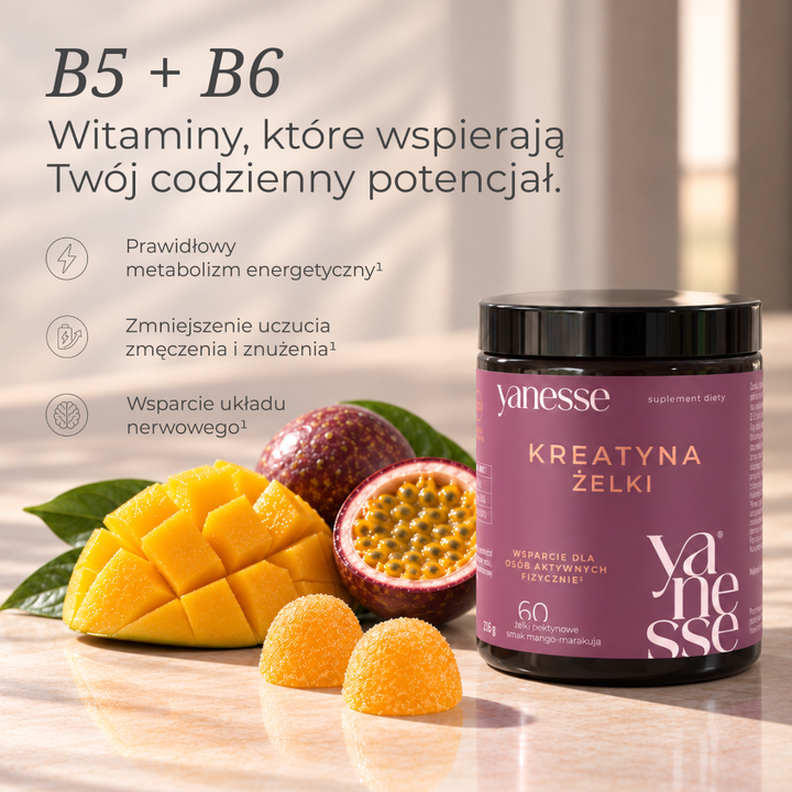 Yanesse Kreatyna: żelki z kreatyną i witaminami B5 i B6